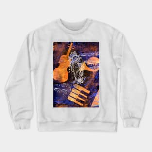 Musical Memories 4 Faux Chine Colle Print Digitized Crewneck Sweatshirt